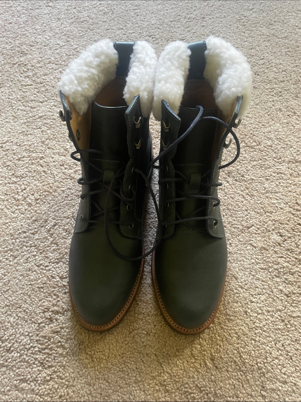 Adelante leather cozy Havana denim blue size 6 boots. Retails for $385.